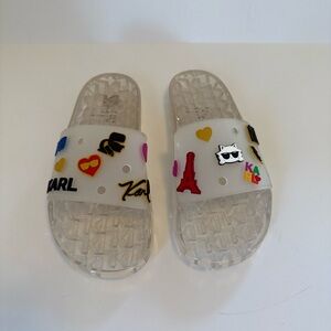 Karl Lagerfeld Paris Translucent Pool Slides - Women's Size 8